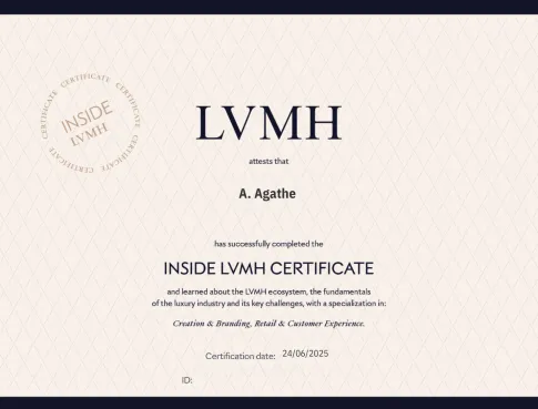 Agathe obtient la certification LVMH
